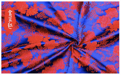Peony Flower Silk Brocade Fabric: 29.5"W Chinese Sewing Quilting Fabric