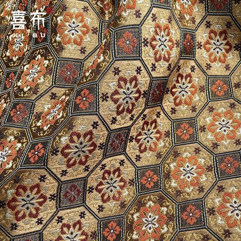 Floral Silk Brocade Fabric: Song Chinese Style, 57"/29"W