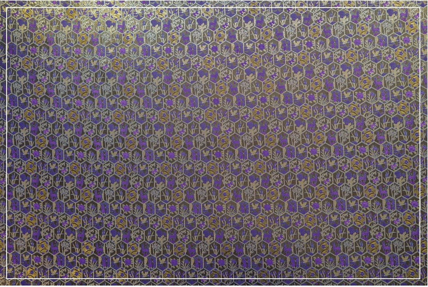 Gold Thread Brocade Fabric ��� Diamond Medallion, Tibetan Sty"W
