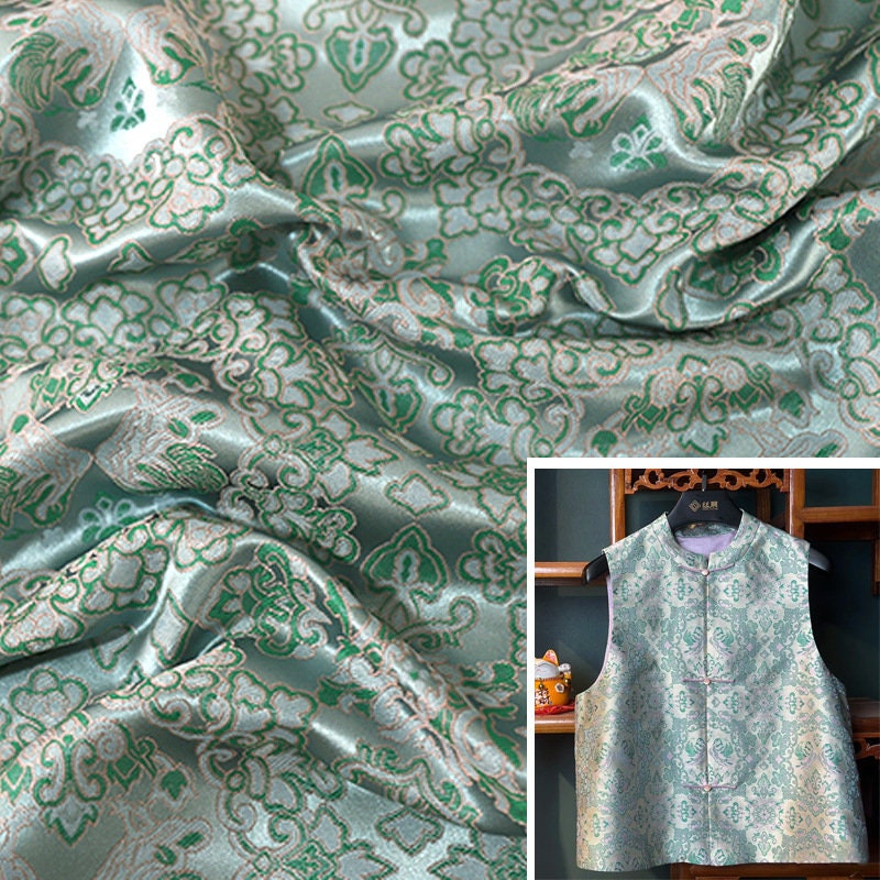 Damask Weaving Fabric: 59"W Rayon Blend, Butterfly Pattern