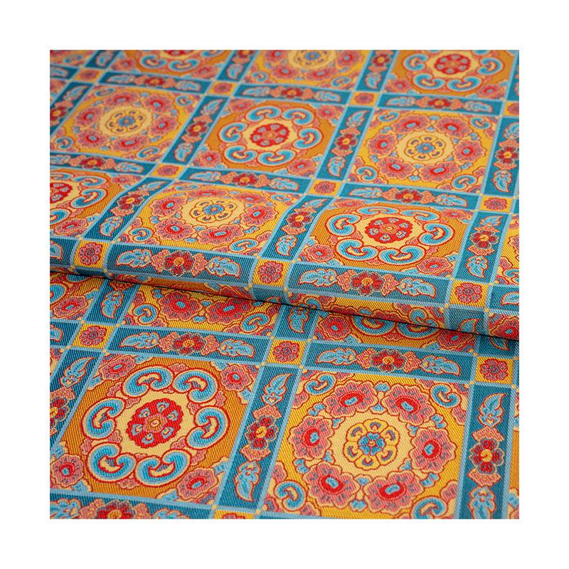 Tissu brocart à motifs floraux, motif Baoxiang, 150 cm de large