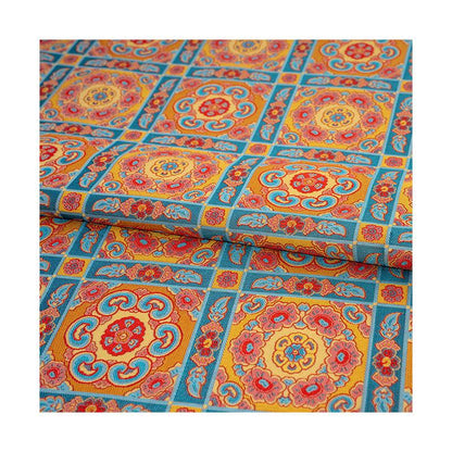 Tissu brocart à motifs floraux, motif Baoxiang, 150 cm de large