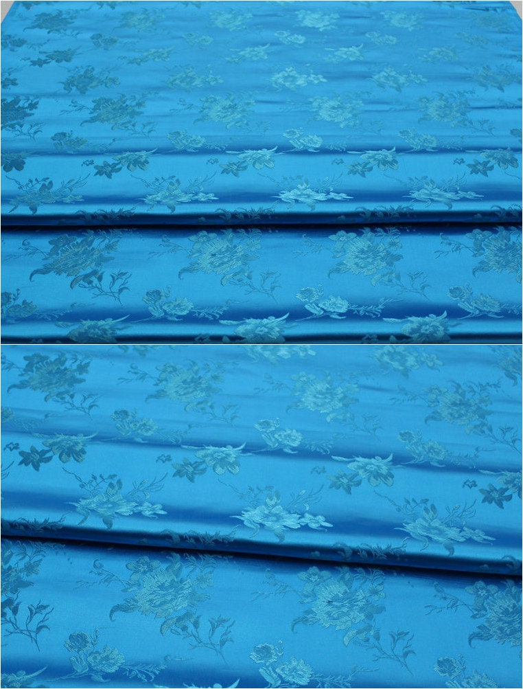 Floral Brocade Fabric: 29.5" Wide Satin Blend for Sewing