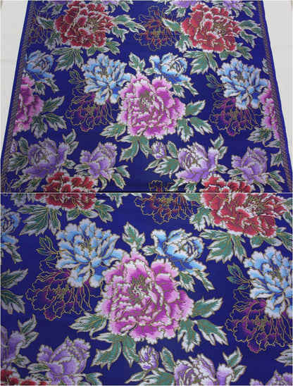Peony Flower Silk Brocade Fabric: Chinese Wedding Fabric (By 1 Meter)