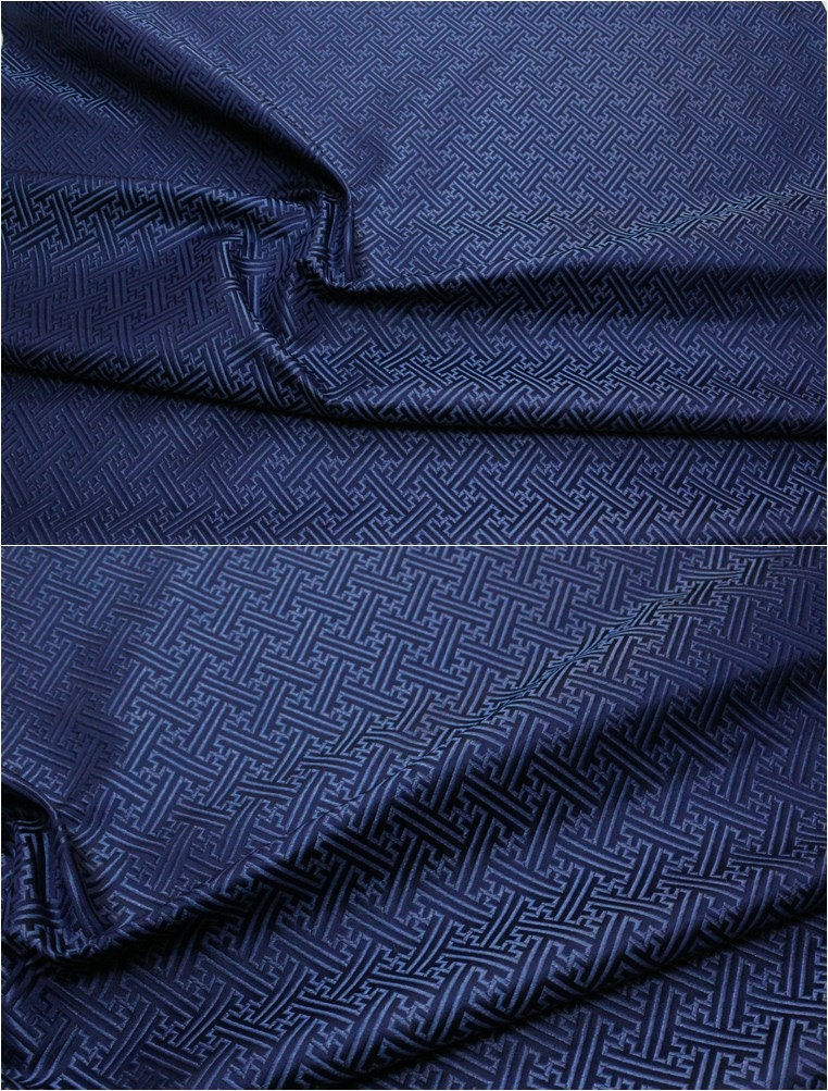 Chinese Brocade Fabric: Fret Pattern Silk Rayon Blend (29.5" Wide)