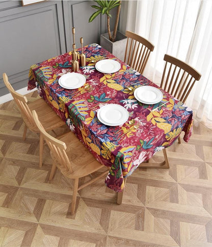 Nappe à imprimé floral bohème : tissu en mélange de coton et de lin (147 cm de large)