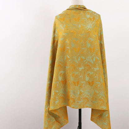 Tissu satiné jacquard papillon : impression numérique bicolore, 150 cm de large