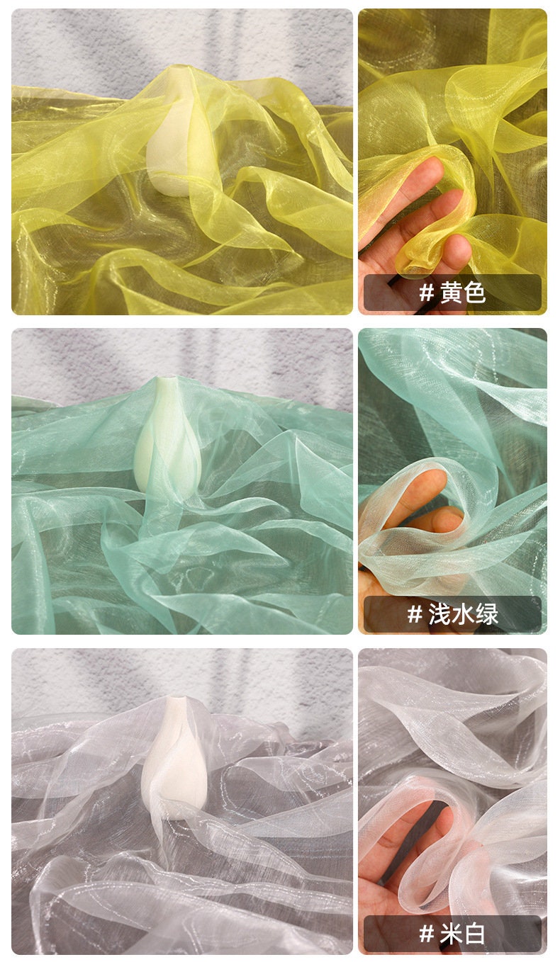 59"W Sheer Organza Fabric: Wedding, Doll Costume, Sewing - By The Meter