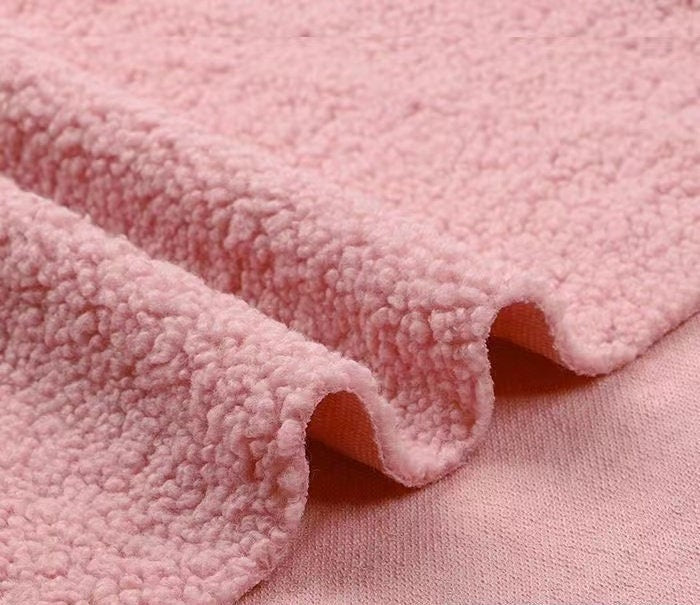 Fuzzy Coral Fleece Fabric: Soft Polyester Knit, 63" Wide - By The Meter