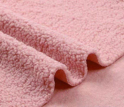 Fuzzy Coral Fleece Fabric: Soft Polyester Knit, 63" Wide - By The Meter