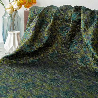 Vintage 3D Embossed Abstract Floral Woven Fabric ��� Quilting Material, Textured Craft Fabr" Wide