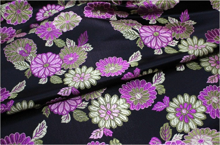Chrysanthemum Brocade Fabric: 29.5" Wide Satin Silk Cheongsam Upholstery
