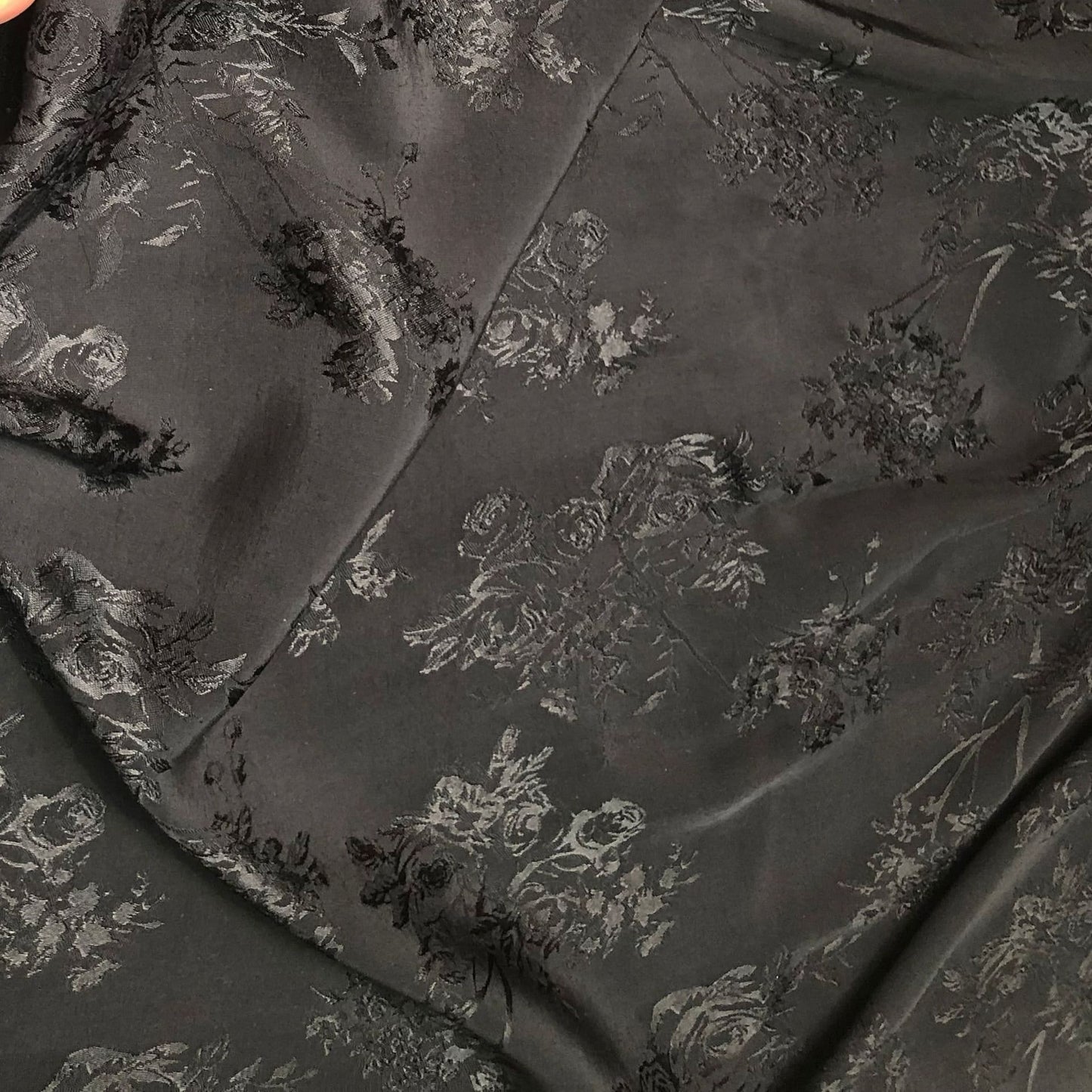 Tissu d'ameublement en rayonne jacquard satin damassé rose - Largeur 59 pouces
