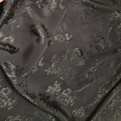 Tissu d'ameublement en rayonne jacquard satin damassé rose - Largeur 59 pouces