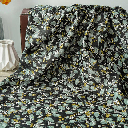 Tissu jacquard tissé à motif floral : revêtement d'ameublement réversible rétro, couture DIY - 140 cm de large