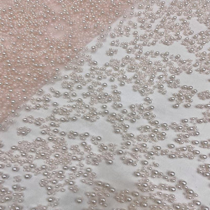 Beaded French Lace Fabric: Bridal Wedding Dress Material, 50" Wide