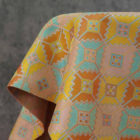 Bohemian Diamond Check Woven Fabric: Rayon Blend, 59" Wide
