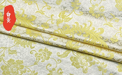 Chinese Silk brocade woven damask fabric cheongsam cushion Phoenix tail pattern