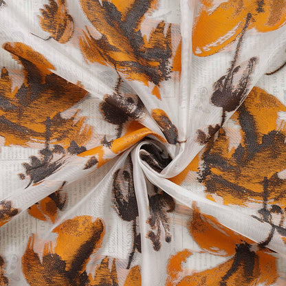 Light Brown 3D Jacquard Organza Fabric: Embossed Texture, 57" Wide