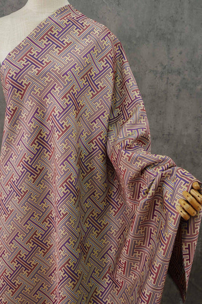 Reversible Jacquard Woven Fabric: Ancient Checkered Pattern, 59"W