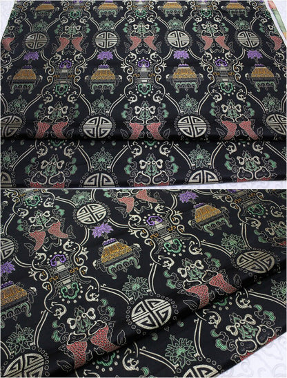 Pisces Double Fish Silk Brocade Fabric: Cheongsam Fabric, Home Decor