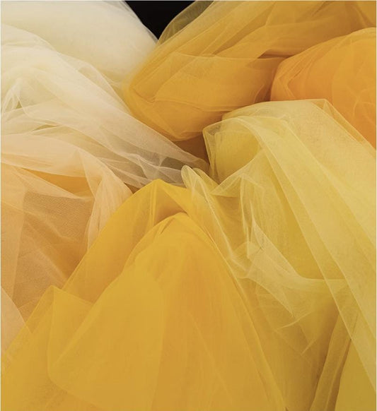 Tissu en maille transparente jaune ��" Gaze pour drapés et décoration