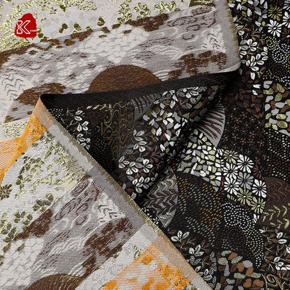 Tissu des éventails japonais Nishijin : Brocart jacquard de soie et rayonne