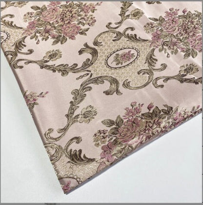 Gold Jacquard Fabric: Embossed 3D Floral Brocade, 55" Wide By The Meter