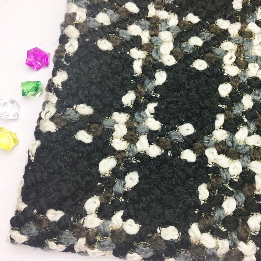 Coarse Woven Tweed Fabric: Sequin Sparkle Fashion Material, 59" Wide