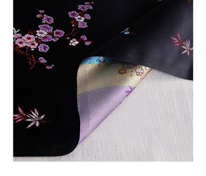 Black Plum Blossom Brocade Fabric: Cheongsam Qipao Sewing Material