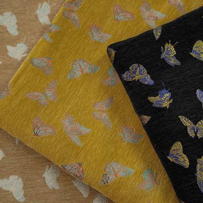Tissu jacquard chenille papillon : tissu d’ameublement de 150 cm de large, vendu au mètre