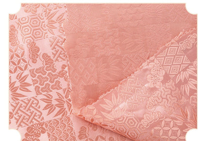 Nishijin Ori Jacquard Silk Brocade Fabric: Japanese Plaid, 59" Wide