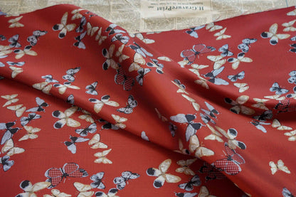 Gold Thread Butterfly Jacquard Fabric: Chinese Painting Style, 59" Wide