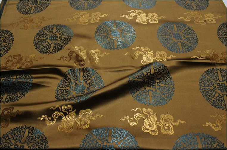 Chinese Brocade Fabric: Mongolian Gown Style, 29.5"W