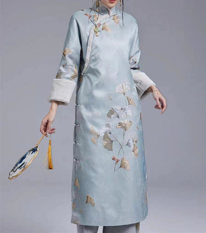 Ginkgo Pattern Jacquard Satin Fabric: Costume, Upholstery, Sewing (55"W)