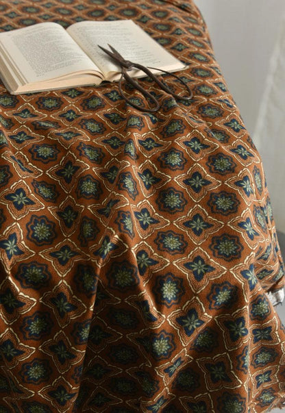 Tissu de coton japonais : imprimé floral à carreaux, matériel de couture