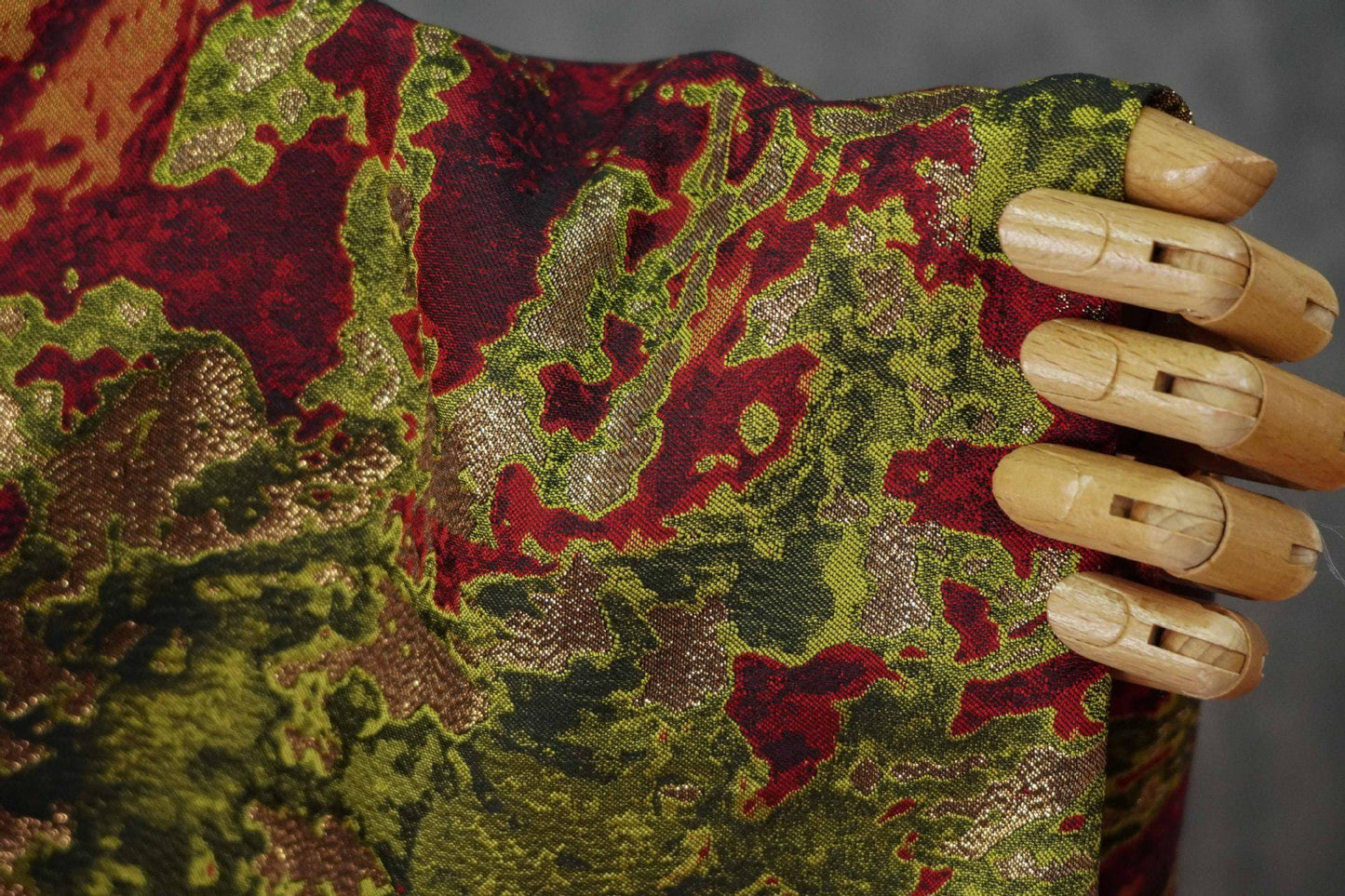Gold Thread Abstract Jacquard Fabric: Luxury Upholstery, Dressmaking (63"W, Per Meter)