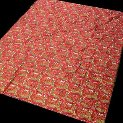 Tissu rayonne à motif tigre : motif or mongol tibétain, 147 cm de large