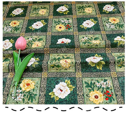 Floral Cotton Fabric ��� Botanical Print Sewing Materi" Wide