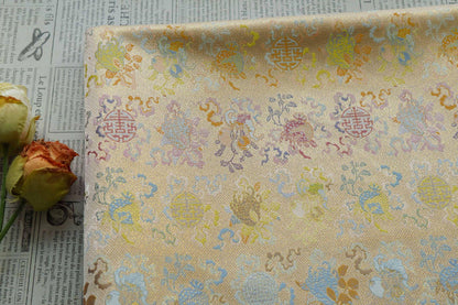 Three Fortunes��� Brocade ��� Traditional Song-Inspired Gold Thread Jacquar" Wide