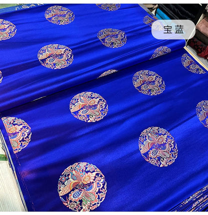 Butterfly Brocade Fabric: Multicolor Silk Rayon Blend, 29.5" Wide
