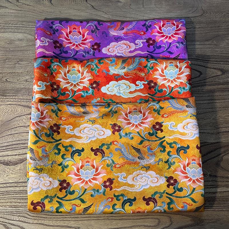 Tissu jacquard floral Phoenix ��� Rayonne Si" Large