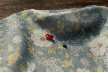 Floral Ramie Fabric: Vintage Style Sewing Material, 55"W