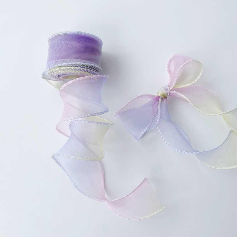 Gradient Organza Ribbon: 4cm Fishtail Yarn, DIY Crafts (10 Yards)