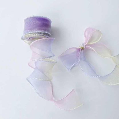Gradient Organza Ribbon: 4cm Fishtail Yarn, DIY Crafts (10 Yards)
