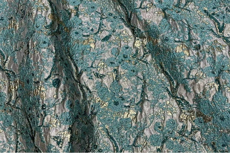 Malachite Green Jacquard Fabric: 100% Polyester Upholstery, Costume, Decor - 57"W