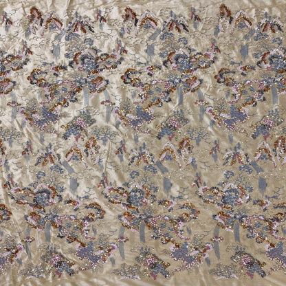 Embroidered Velvet Fabric ��" Wide Plush Material for Sewing & Upholstery