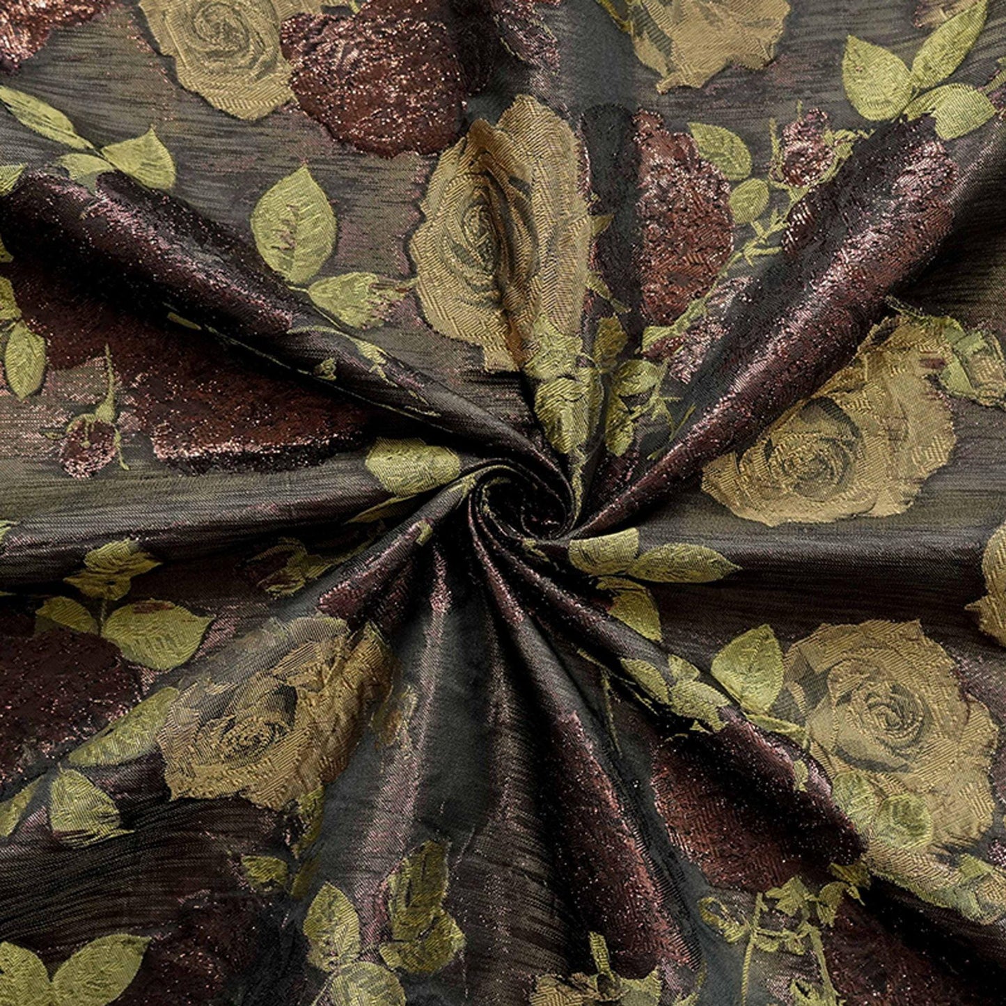 Rose Jacquard Brocade Fabric | Embossed Floral Dress Material, 59" Wide
