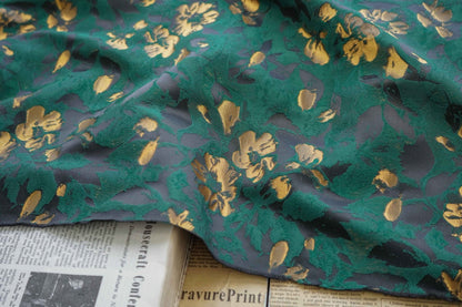 Victorian Floral Upholstery Fabric: 3D Rayon Polyester, 61" Wide