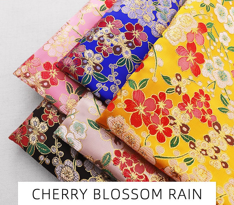 Cherry Blossom Jacquard Fabric: 59" Wide Silk Rayon Brocade